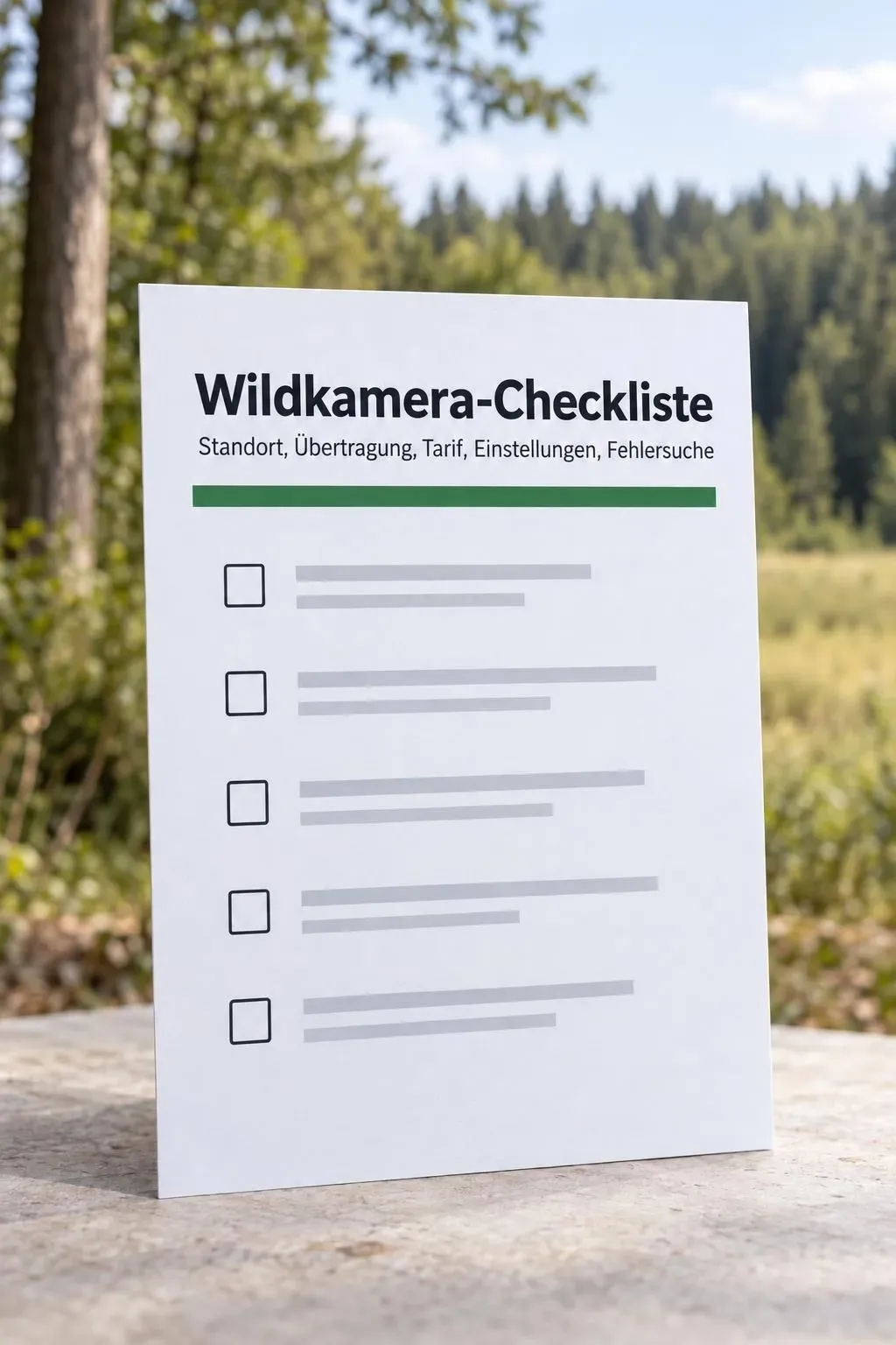 Wildkamera-Checkliste